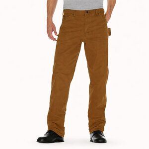 Dickies Sanded Duck Carpenter Pants Relaxed Fit Timber Brown 40x32 Workwear